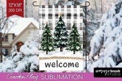 Christmas Garden Flag Sublimation - Winter Welcome Sign PNG Product Image 1