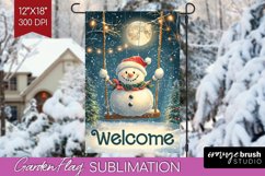 Christmas Garden Flag Sublimation - Winter Welcome Sign PNG Product Image 1