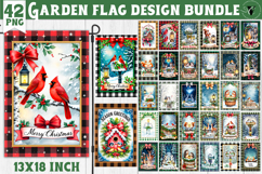 Christmas Garden flag bundle | Winter Holiday Yard Flag Product Image 1