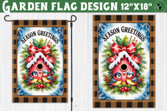 Merry Christmas Garden flag | Christmas Birds sublimation Product Image 1