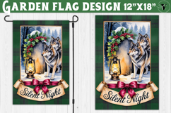 Merry Christmas Garden flag | Christmas Wolfs sublimation Product Image 1