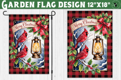 Merry Christmas Garden flag | Christmas Cardinal sublimation Product Image 1