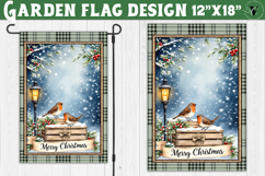Merry Christmas Garden flag | Christmas Birds sublimation Product Image 1