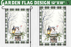 Merry Christmas Garden flag | Christmas Rabbits sublimation Product Image 1