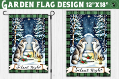 Merry Christmas Garden flag | Christmas Wolfs sublimation Product Image 1