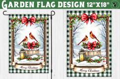 Merry Christmas Garden flag | Christmas Cardinal sublimation Product Image 1