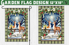 Merry Christmas Garden flag | Christmas Reindeer sublimation Product Image 1