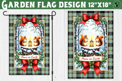 Merry Christmas Garden flag | Christmas Squirrel sublimation Product Image 1