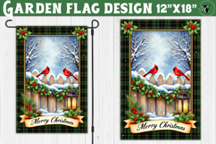 Merry Christmas Garden flag | Christmas Cardinal sublimation Product Image 1