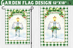 Merry Christmas Garden flag | Christmas Owls sublimation Product Image 1
