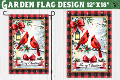 Merry Christmas Garden flag | Christmas Cardinal sublimation Product Image 1