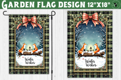 Merry Christmas Garden flag | Christmas Foxes sublimation Product Image 1