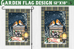Merry Christmas Garden flag | Christmas Birds sublimation Product Image 1