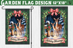 Merry Christmas Garden flag | Christmas Reindeer sublimation Product Image 1