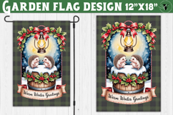 Merry Christmas Garden flag | Christmas Hedgehog sublimation Product Image 1