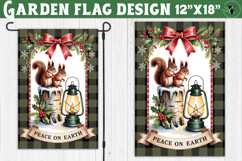 Merry Christmas Garden flag | Christmas Squirrel sublimation Product Image 1