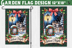 Merry Christmas Garden flag | Christmas Wolfs sublimation Product Image 1
