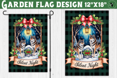 Merry Christmas Garden flag | Christmas Wolfs sublimation Product Image 1