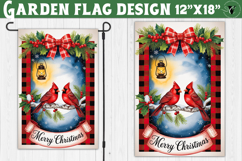 Merry Christmas Garden flag | Christmas Cardinal sublimation Product Image 1