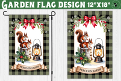 Merry Christmas Garden flag | Christmas Squirrel sublimation Product Image 1