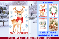 Winter Garden Flag. Christmas Garden Flag Sublimation Product Image 1