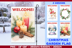 Winter Garden Flag. Christmas Garden Flag Sublimation Product Image 1