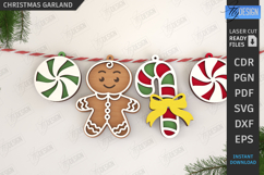 Christmas Garland Laser Cut |Holidays Decorations| Xmas SVG Product Image 1