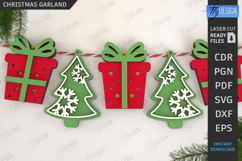 Christmas Garland Laser Cut |Holidays Decorations| Xmas SVG Product Image 1