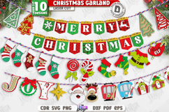 Christmas Garland Laser Cut Bundle, Xmas Banners, Wall Decor Product Image 1