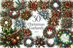 Christmas Garlands Sublimation Clipart Product Image 1