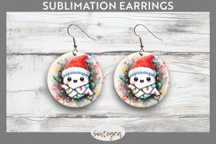 Christmas Ghost v1 Entangled in Lights Round Earrings png Product Image 1