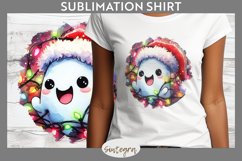 Christmas Ghost v3 Entangled in Lights T-shirt Sublimation Product Image 1