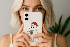 Christmas Kawaii Ghost Minimal Hand-Drawn Clipart EPS, SVG, Product Image 3