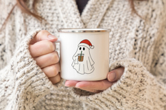 Christmas Kawaii Ghost Minimal Hand-Drawn Clipart EPS, SVG, Product Image 18