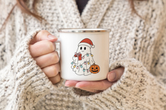 Christmas Kawaii Ghost Minimal Hand-Drawn Clipart EPS, SVG, Product Image 16