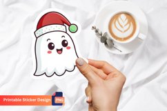 Christmas Ghost Sticker, Halloween Christmas Sticker Product Image 1