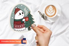 Christmas Ghost Stickers, Spooky Winter Stickers Art Product Image 1