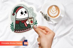 Christmas Ghost Stickers, Spooky Winter Stickers Art Product Image 1