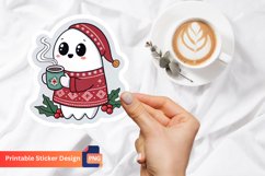 Christmas Ghost Stickers, Spooky Winter Stickers Art Product Image 1