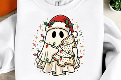 Christmas ghost tree cake png sublimation design Product Image 2