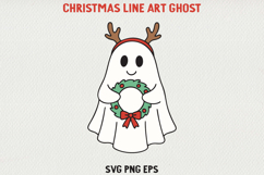 Christmas Kawaii Ghost Minimal Hand-Drawn Clipart EPS, SVG, Product Image 9