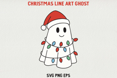 Christmas Kawaii Ghost Minimal Hand-Drawn Clipart EPS, SVG, Product Image 1