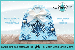 3D Christmas Gift Bag, Paper Gift Bag, Christmas Purse SVG Product Image 1