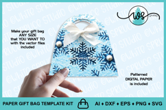 3D Christmas Gift Bag, Paper Gift Bag, Christmas Purse SVG Product Image 3
