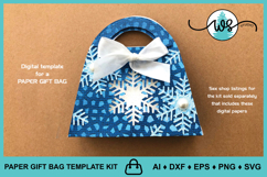 3D Christmas Gift Bag, Paper Gift Bag, Christmas Purse SVG Product Image 5