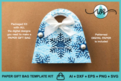 3D Christmas Gift Bag, Paper Gift Bag, Christmas Purse SVG Product Image 5