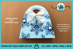 3D Christmas Gift Bag, Paper Gift Bag, Christmas Purse SVG Product Image 6