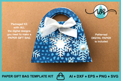 3D Christmas Gift Bag, Paper Gift Bag, Christmas Purse SVG Product Image 6