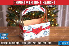 Christmas Gift Basket Laser Cut | Gift Basket with Handle Product Image 1
