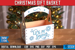 Christmas Gift Basket Laser Cut | Gift Basket with Handle Product Image 1